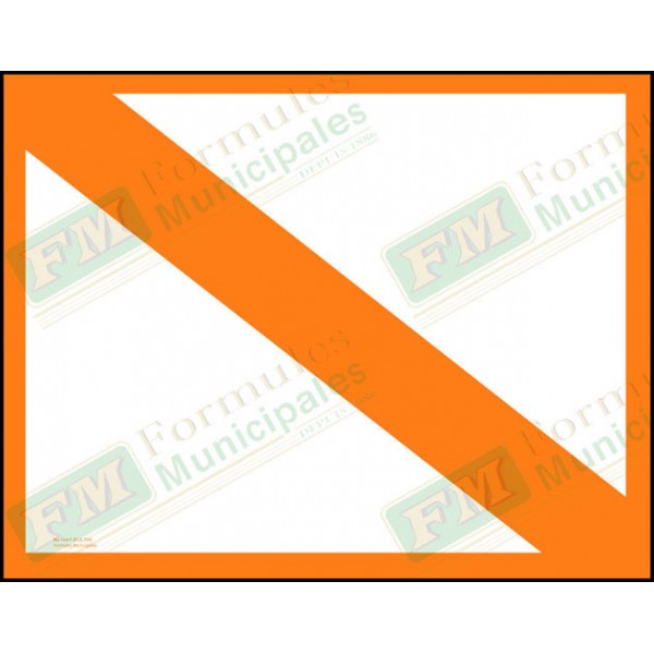 Bande et cadre orange seulement pour permis ou certificat sur carton 21 millièmes pour imprimante (paquet de 25), FLA704/154F