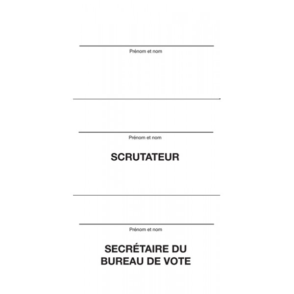 Identification du personnel électoral - SCRUTATEUR, MUN050/SMR-4