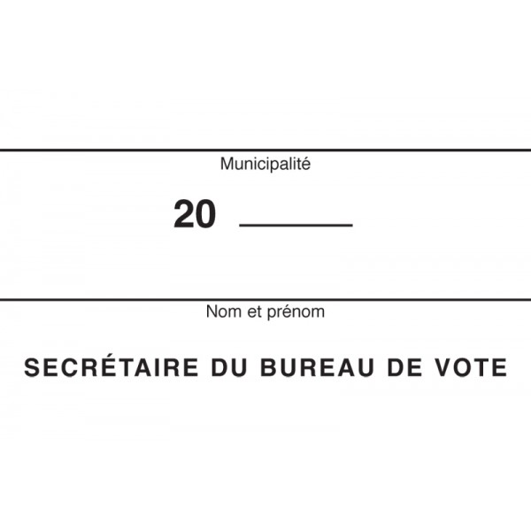 Identification du personnel électoral - SECRÉTAIRE DU BUREAU DE VOTE, MUN051/SMR-4A